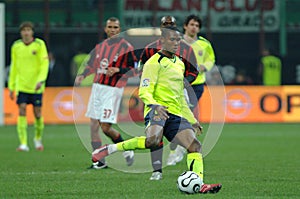 Samuel Eto`o in action during the match